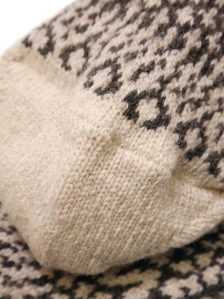 NK0119 Women's Wool Jacquard Socks (Oatmeal,Grey,Wine),OATMEAL, medium image number 8
