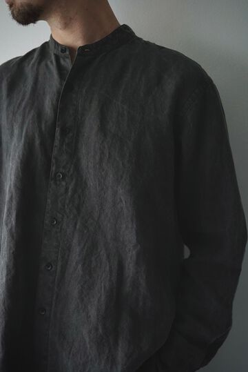 241SH08 ND-Linen Poplin / Granpa Shirts,LOGWOOD BLACK, small image number 17