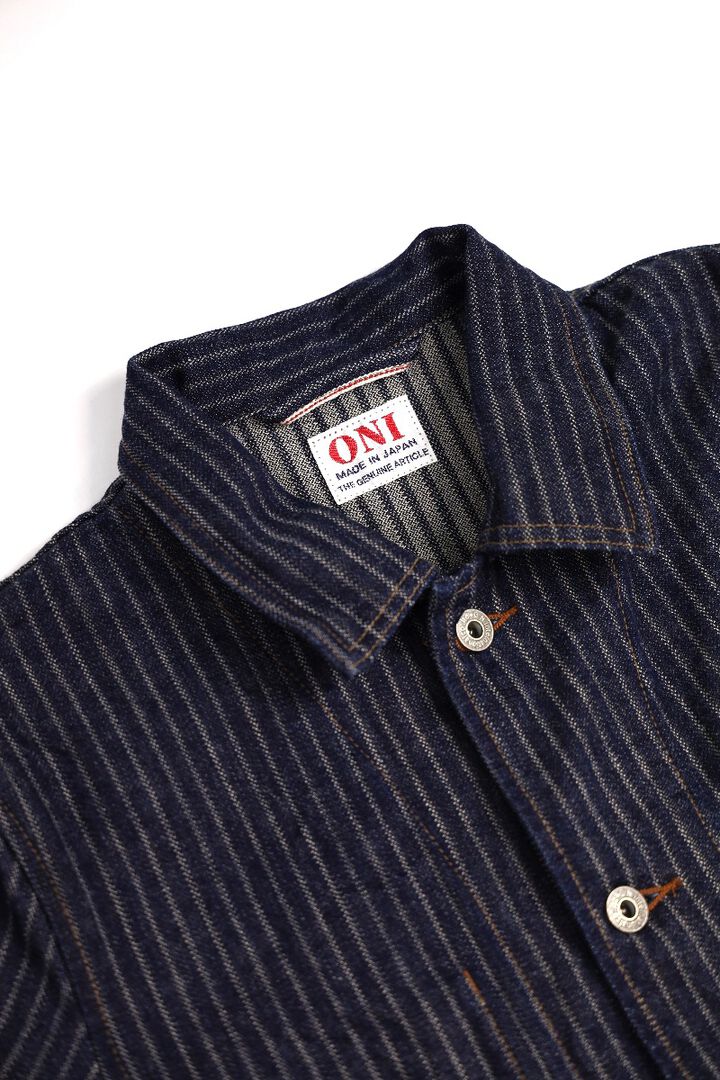ONI03101-HJS Drop-Needle Stitching Jacquard Striped Denim Coverall-One Wash-44,, medium image number 2