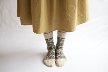 NK0119 Women's Wool Jacquard Socks (Oatmeal,Grey,Wine),OATMEAL, small image number 14