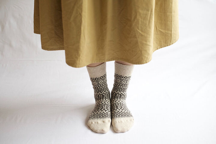 NK0119 Women's Wool Jacquard Socks (Oatmeal,Grey,Wine),OATMEAL, medium image number 14