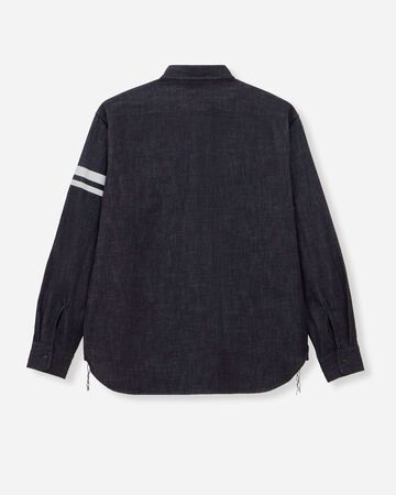 MMLS3001 8oz TRIPLE STITCH L/S DENIM SHIRT(TWO STRIPES),INDIGO, small image number 5
