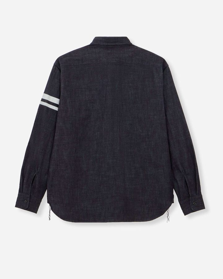 MMLS3001 8oz TRIPLE STITCH L/S DENIM SHIRT(TWO STRIPES),INDIGO, medium image number 5