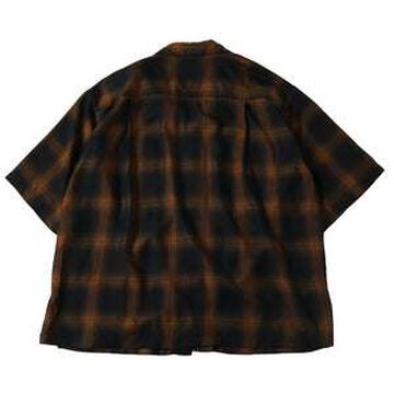 BR-25219 OMBRE CHECK S/S SHIRTS,BROWN, small image number 1