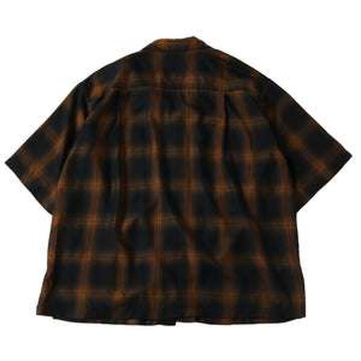 BR-25219 OMBRE CHECK S/S SHIRTS,BROWN, medium image number 1
