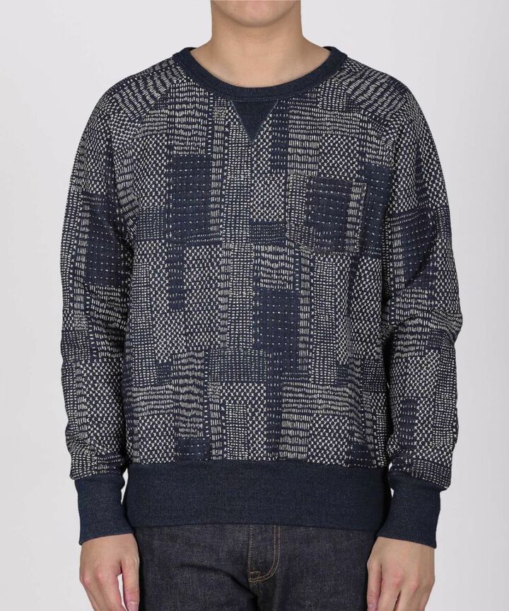 JBKN1003 "SASHIKO" like Sweatershirts,, medium