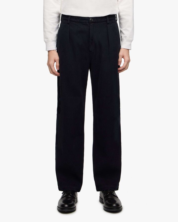 MMPT6008 SASHIKO PANTS OVERDYE (INDIGO, BLACK),, medium