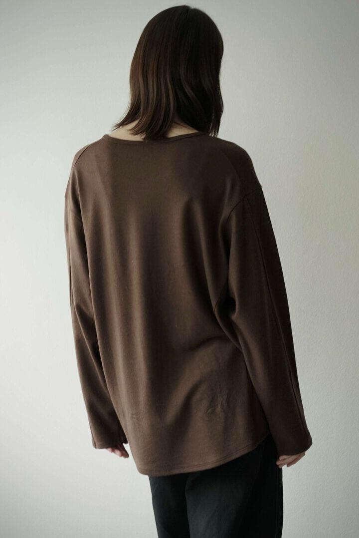 【CAPERTICA】CAP708CS27 Super140s Washable Wool MW_Jersey / Solid L/S Tee,BLACK, medium image number 14