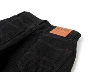 D1867 Amami Mud Dyeing Sashiko Denim Jeans -DARK BROWN-29,DARK BROWN, small image number 9