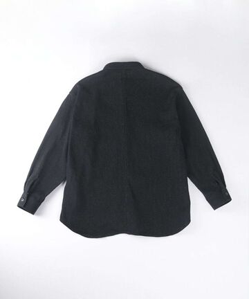 JBOT1327 Sashiko Black Big Shirts Jacket,BLACK, small image number 4