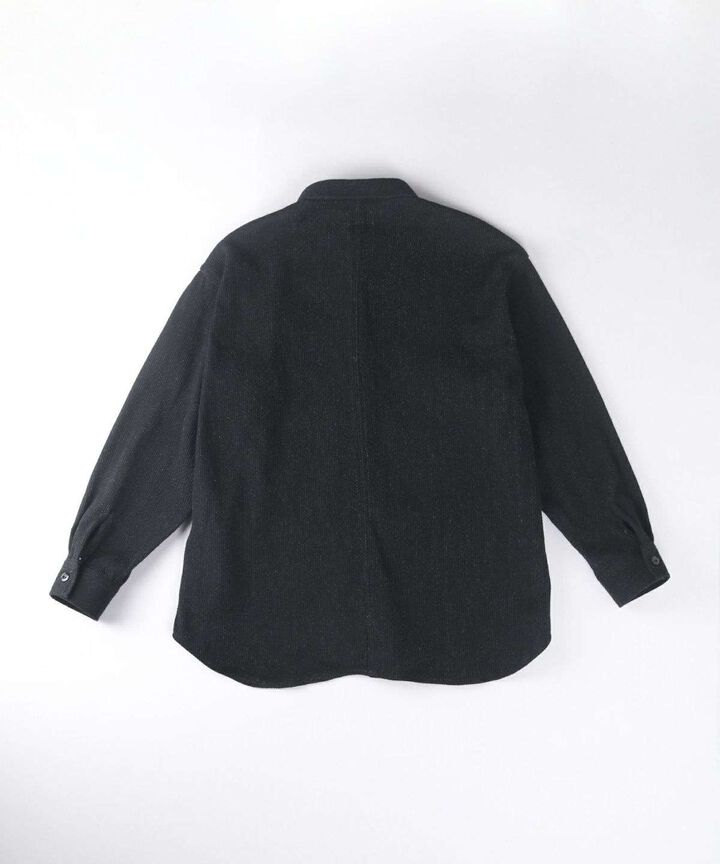 JBOT1327 Sashiko Black Big Shirts Jacket,BLACK, medium image number 4