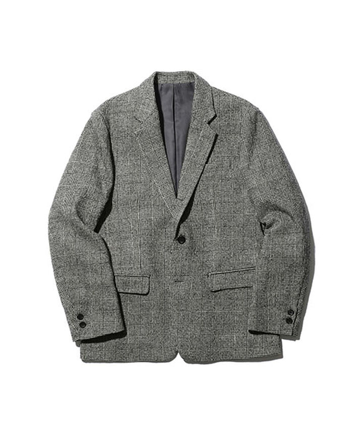 M-18345 C / W GLENCHECK / ROLLING DOWN 3B NOTCHED LAPEL JACKET (3 COLORS),LT GRAY, medium image number 0