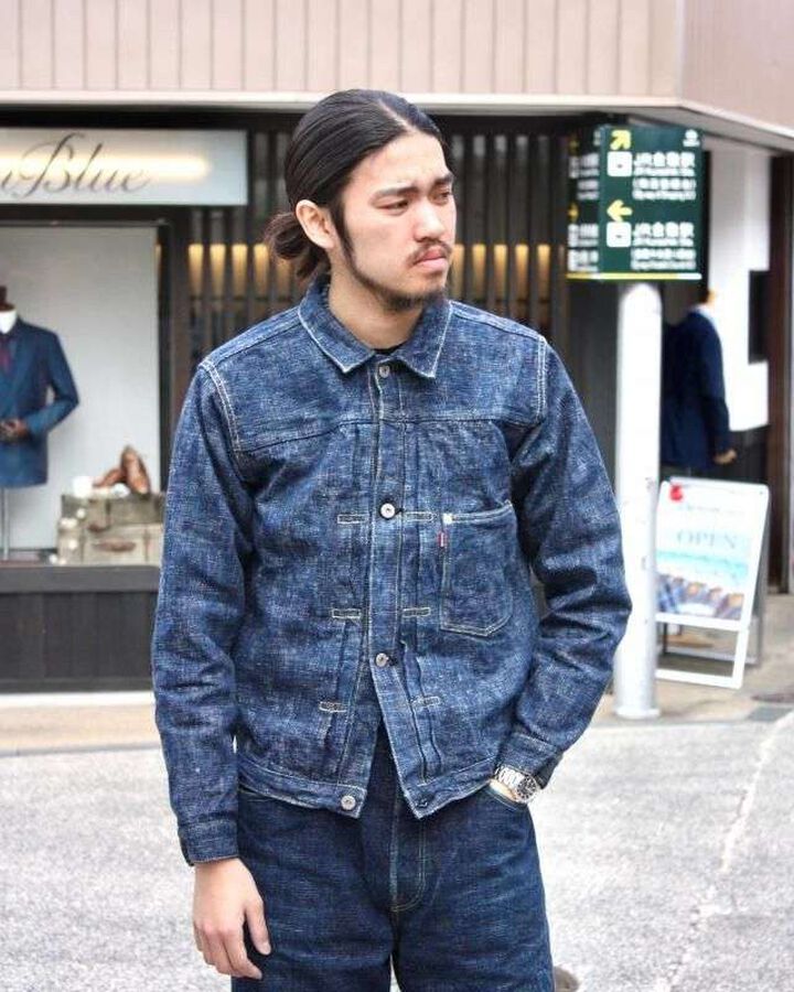 GZ-SKGJ1ST-GRN 15oz Skein (Kase) Dyed JEAN JACKET -WWII 1ST- (GREEN INDIGO),, medium image number 8