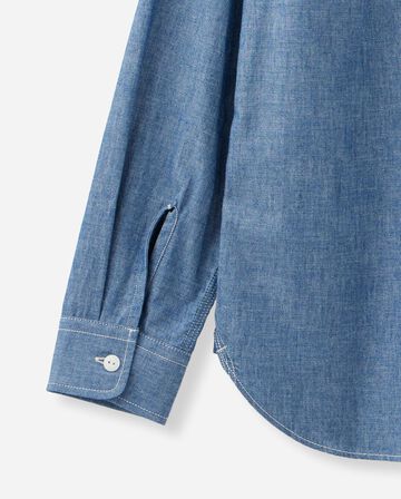 MMLS1001 TRIPLE STITCH L/S CHAMBRAY SHIRT,INDIGO, small image number 4