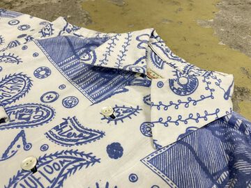 GZ-OPCBN-0404 open collar S/S shirts bandana pattern BL-BLUE-S,BLUE, small image number 4