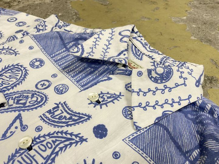 GZ-OPCBN-0404 open collar S/S shirts bandana pattern BL-BLUE-S,BLUE, medium image number 4