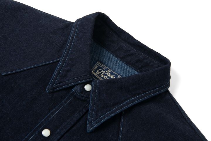 【Pre-Order】D5744 12oz KYOTO AQUA INDIGO Western Denim Shirts,, medium image number 2