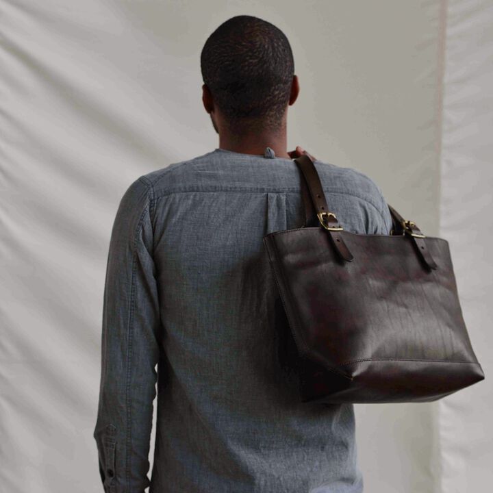 VS-263L LEATHER TRAVEL TOTEBAG (BLACK),, medium image number 0