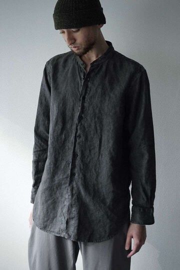 241SH08 ND-Linen Poplin / Granpa Shirts,LOGWOOD BLACK, small image number 12