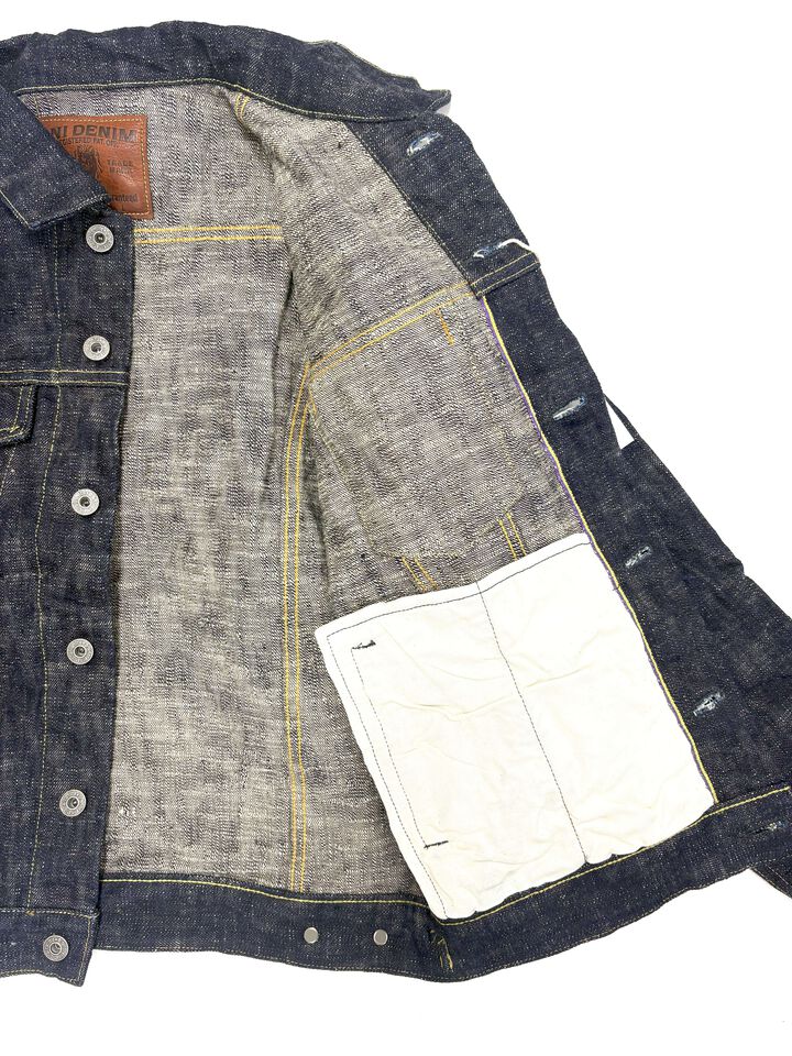 ONI02527P-KASURI 17oz ONI Kasuri Denim TypeⅢ Jacket with handwarmer,, medium image number 10