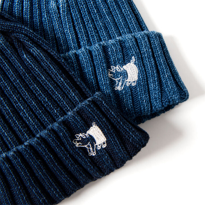 7481 Indigo knit cap(2 COLORS)