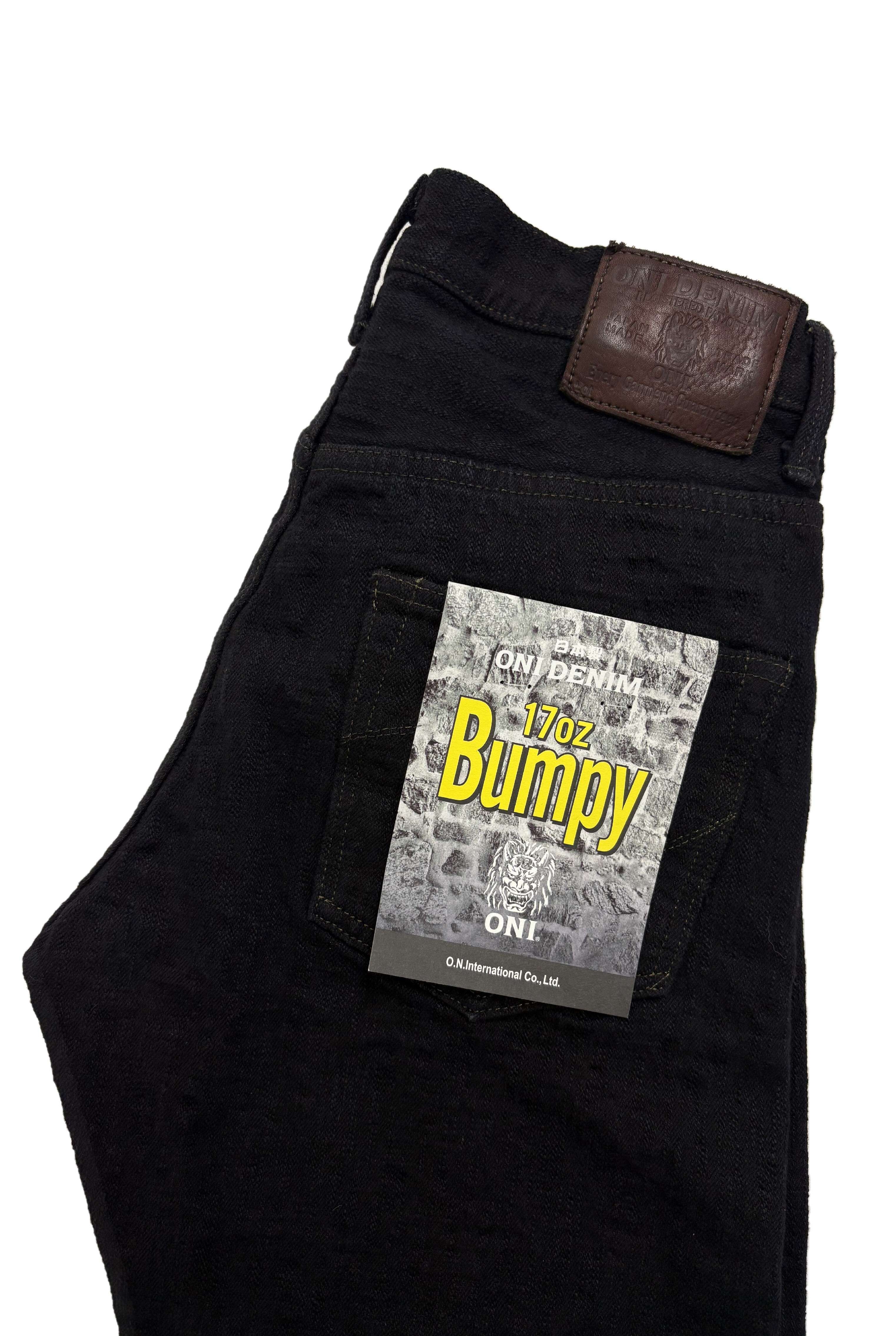 DENIMIO | ONI-277Bumpy-黒 (Black) 17oz Bumpy Denim Just Right Straight