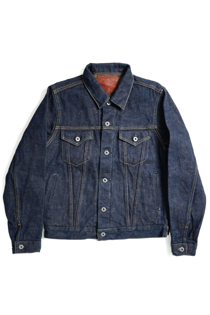 ONI02527PZR-KAKBR 20oz Secret Denim Kabuki Selvedge Type 3 Jacket with handwarmers (weft: Kakishibu Color),, medium image number 7