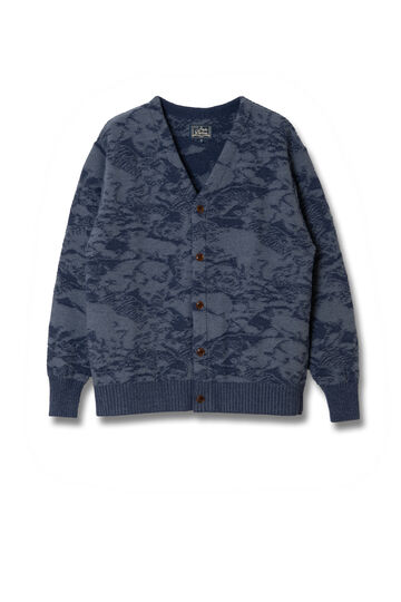 8184 Pig Camouflage Knit Cardigan,NAVY, small image number 1