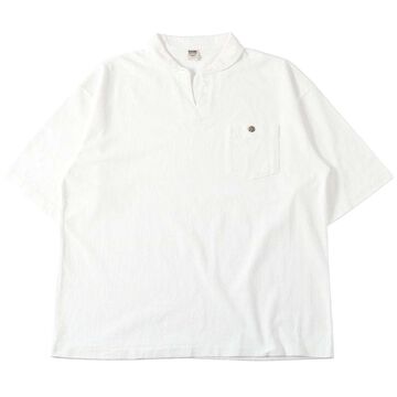 BR-25209【BIG COZUN】COZUN Skipper Neck Half Sleeves Polo T-Shirt【Button Works】,OLIVE, small image number 5