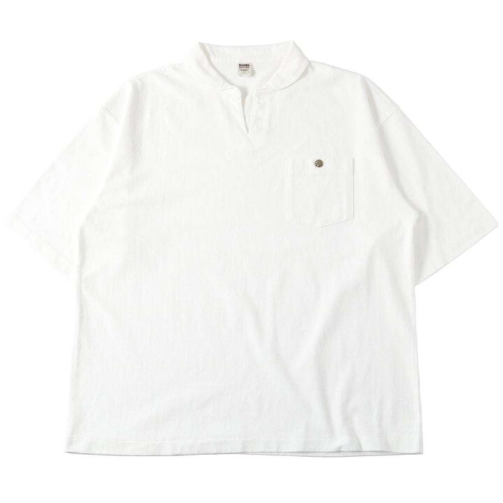 BR-25209【BIG COZUN】COZUN Skipper Neck Half Sleeves Polo T-Shirt【Button Works】,OLIVE, medium image number 5