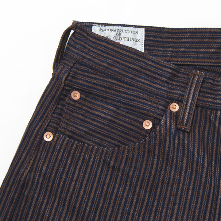 D1830 14OZ KAKISHIBU DENIM HICKORY JEANS RELAX TAPERED,, medium image number 2