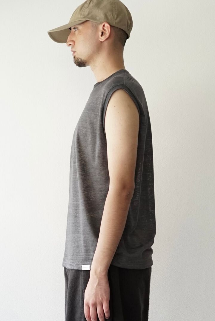【CAPERTICA】CAP707CS05 Feather Linen Jersey / Loosey Tank_Top,BLACK, medium image number 7