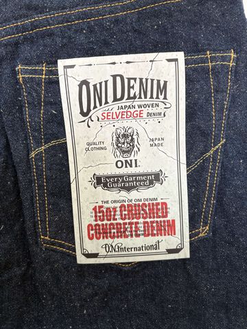 ONI246CCD-GOLV 15oz Crushed Concrete Denim Weft: Grayish Olive Kabuki Selvedge Neat Straight,, small image number 8