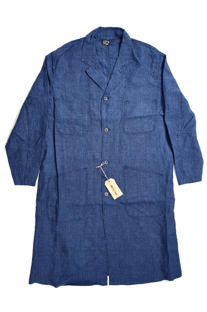 03-6035 shop coat (101 INDIGO CHECK),, medium