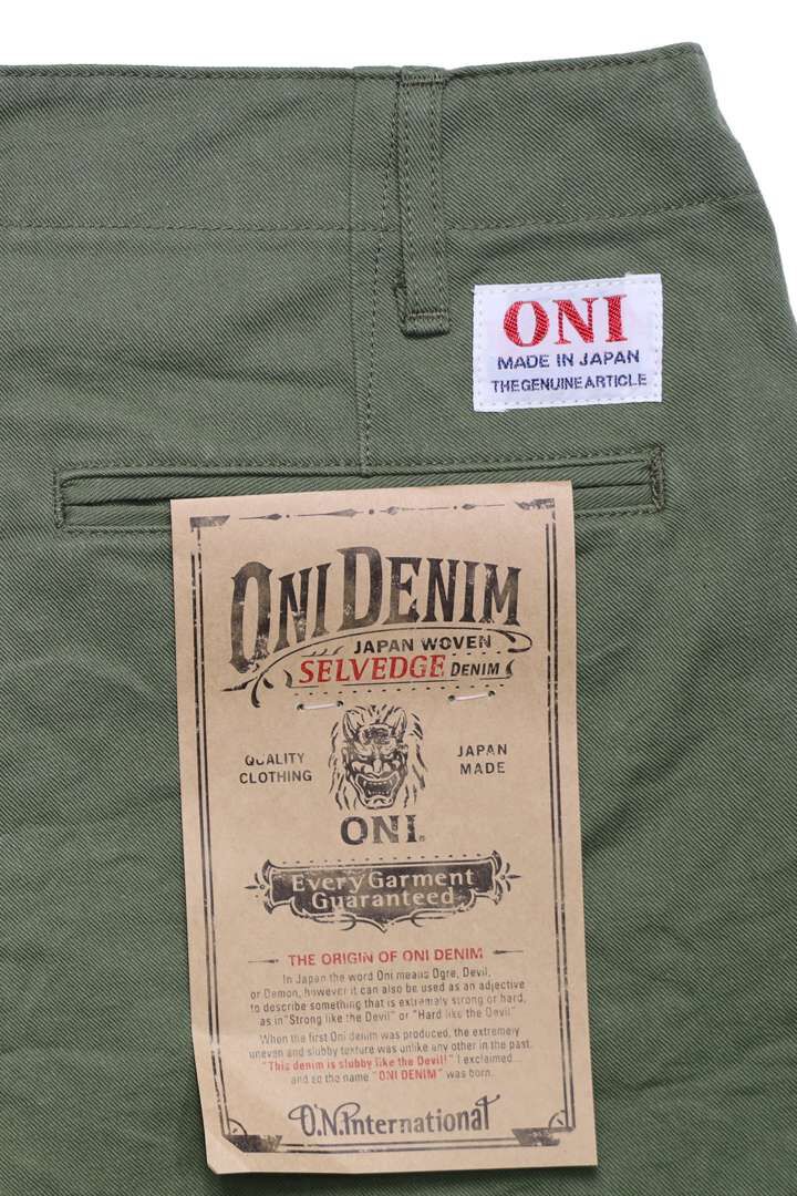ONI737-SVC  9.5oz Selvedge Chino Trousers,KHAKI BEIGE, medium image number 13