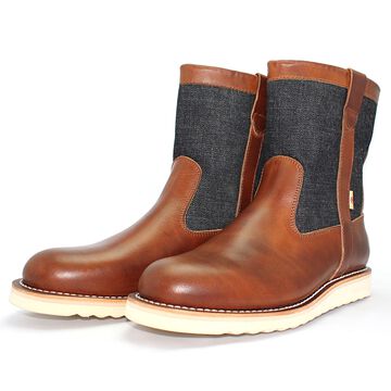 MD-019 Momotaro Jeans Denim Farmer Boots (Brown),, small image number 0