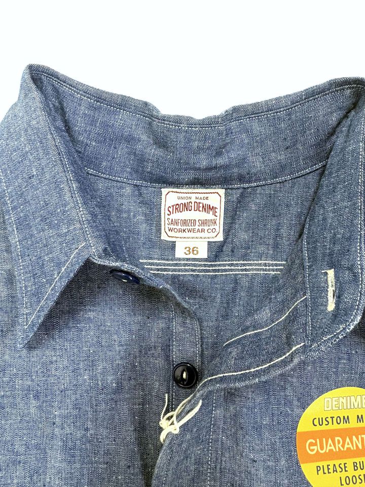 Lot 240 TRIPLE STICH CHAMBRAY SHIRTS NON WASH,SAX, medium image number 3