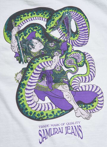 SJST25-102 "SNAKE SLAYER" HEAVY WEIGHT PRINTED T-SHIRT,WHITE, small image number 0