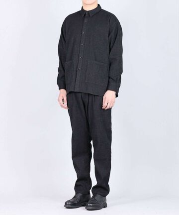 JBOT1327 Sashiko Black Big Shirts Jacket,BLACK, small image number 8