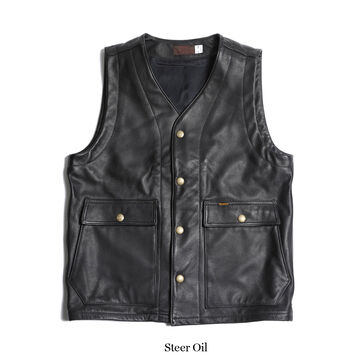 TR-YL07 Rancher Steerhide Vest (Steer Oil),, small image number 0