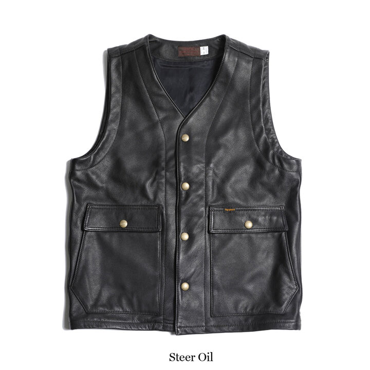 TR-YL07 Rancher Steerhide Vest (Steer Oil),, medium image number 0