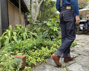 GZ-16LST-03 16oz Drop Needle Herringbone Loose Straight Jeans -One Wash-30,, small image number 10