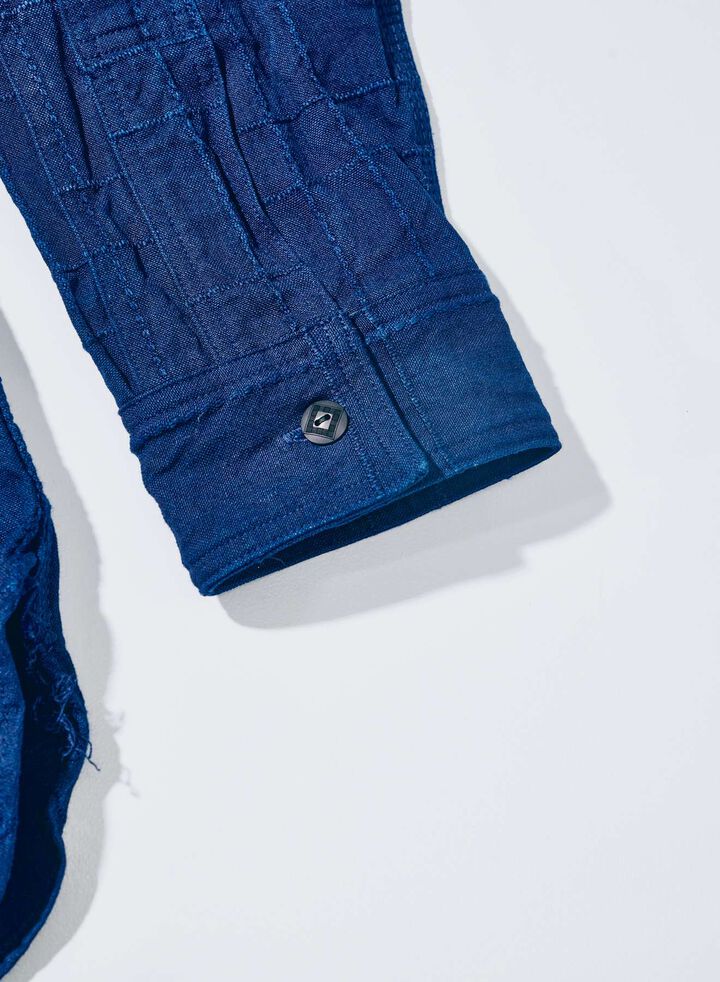 SSS26-ARS Indigo Sashiko Lattice Dobby Work Shirt,, medium image number 6
