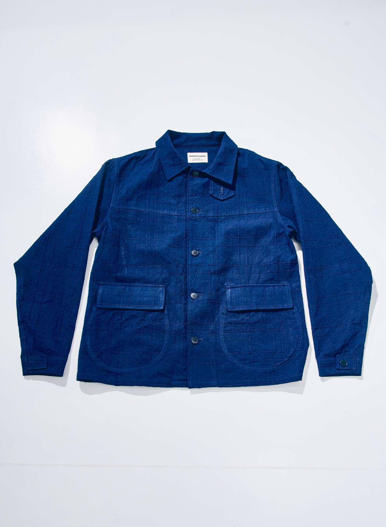 DENIMIO | SJSJK26-ARS Indigo Sashiko Lattice Dobby Jacket