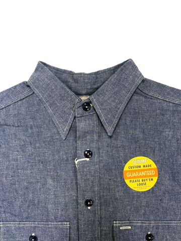 Lot 240 TRIPLE STICH CHAMBRAY SHIRTS NON WASH,SAX, small image number 2