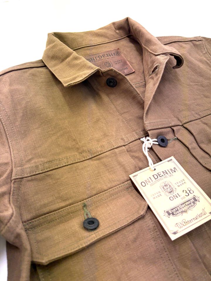 ONI02516P-HOX-BRK Sulfur Heavy Oxford Brown Khaki TypeⅡ Jacket with warm pocket,, medium