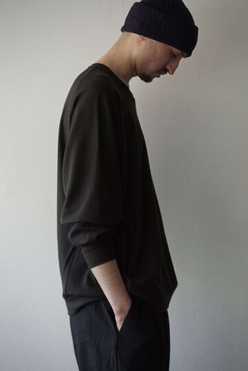 【CAPERTICA】711CS26 Super 140s Washable Wool MW_Jersey Wool Sweat 2026,OLIVE, small image number 20
