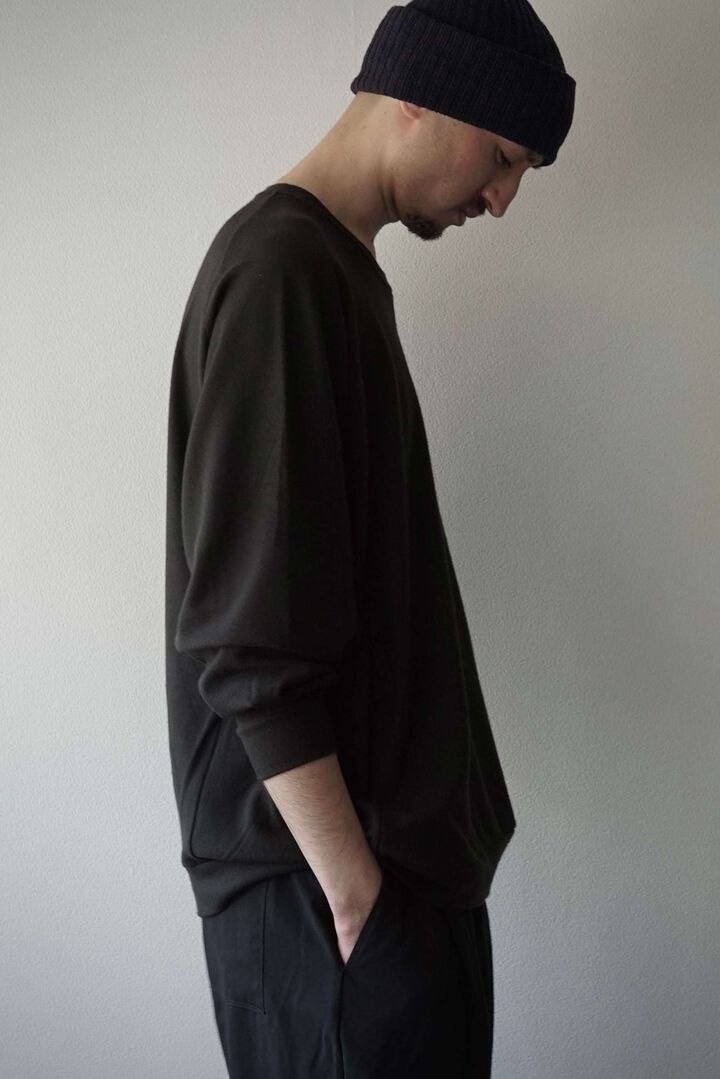 【CAPERTICA】711CS26 Super 140s Washable Wool MW_Jersey Wool Sweat 2026,OLIVE, medium image number 20