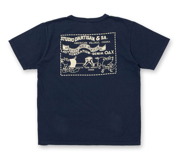 8161A Denim Pocket Print T-shirts,WHITE, medium image number 7