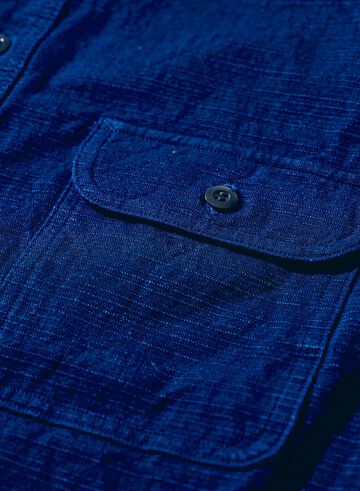 SSS25-YRC Natural Indigo &times; Pure Indigo &ndash; Bible Series Detachable Collar Shirt,, small image number 4